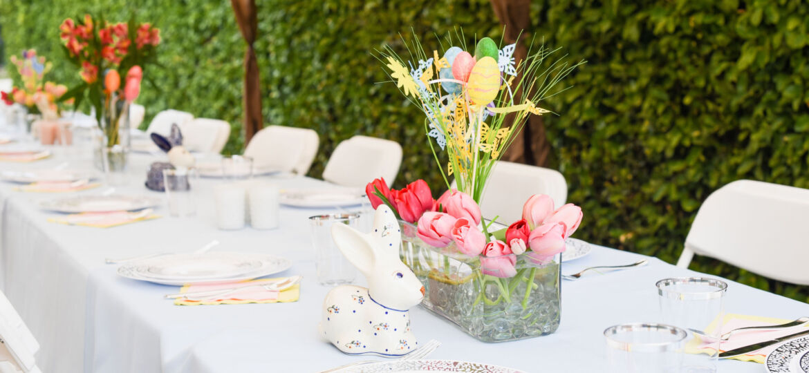 table holiday serving decoration on a patio easter idea with flo