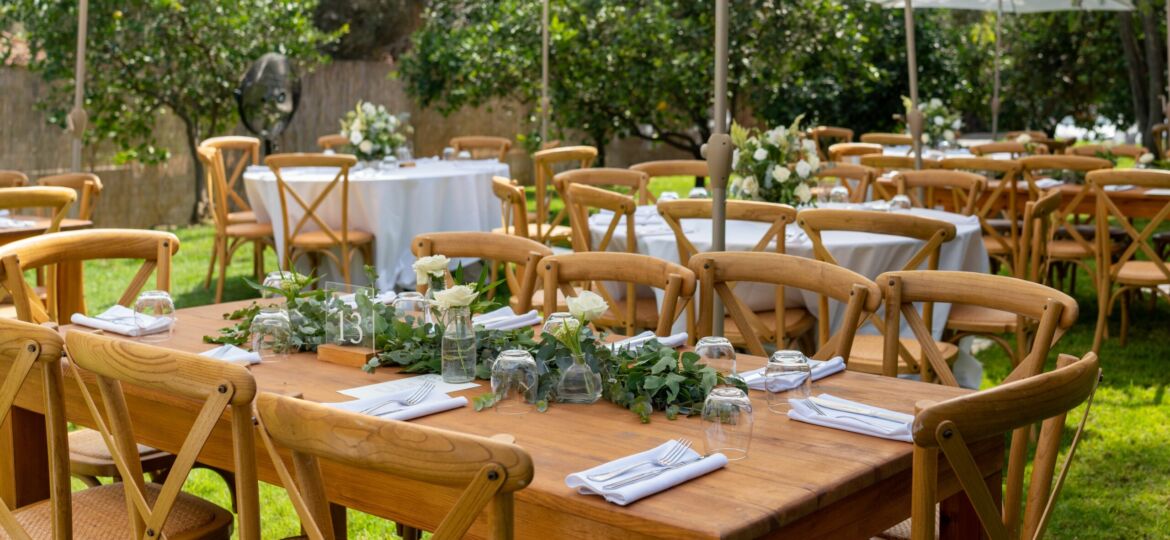 Tables arrangement outdoors for celebration